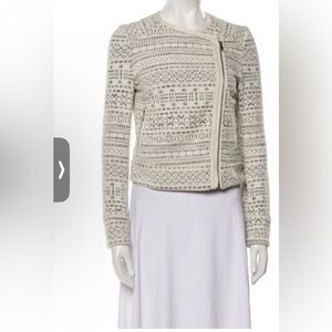 Joie Neiman Marcus Chic White Patterned Jacket Iro Tweed Jacket Joie Size 0 XS